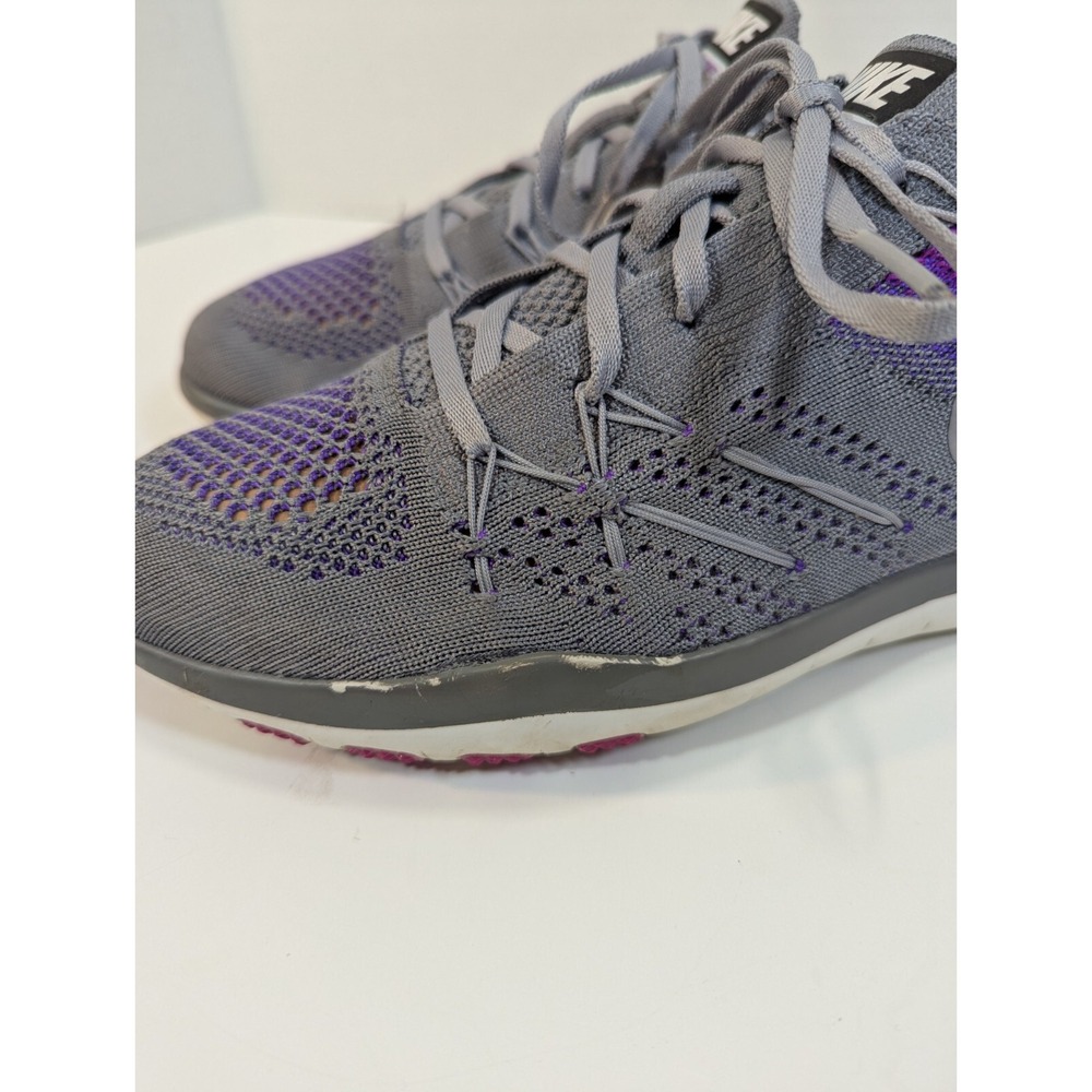 Nike Free RN Flyknit Women's Running Shoes Gray Purple US‎ 7 EU 38 - Picture 2 of 10